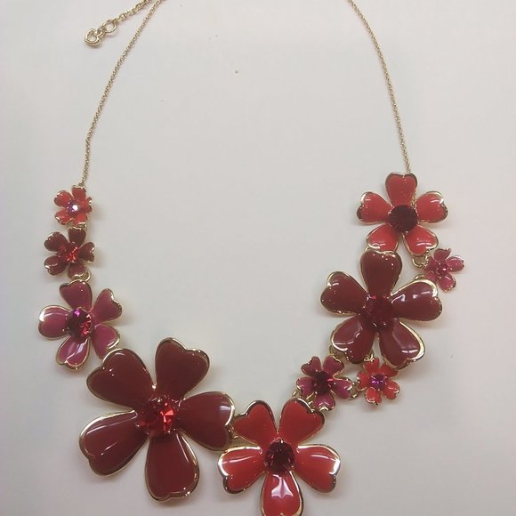 Kate Spade New Red Flower Necklace - Picture 1 of 4